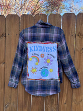 OOAK upcycled FLANNEL “Kindness ” shirt // medium