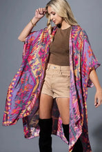 Magenta Ikat boho kimono
