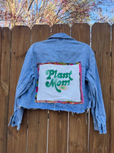 OOAK upcycled DENIM ” Plant MOM” shirt  // XS
