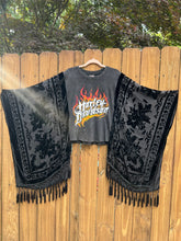 HARLEY // Burnt out velvet Tassels KIMONO TEE TUNIC // open size handmade
