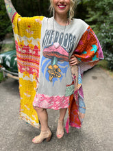 *REMAKE* KANTHA TEE DRESS // open size handmade // THE DOORS mushroom