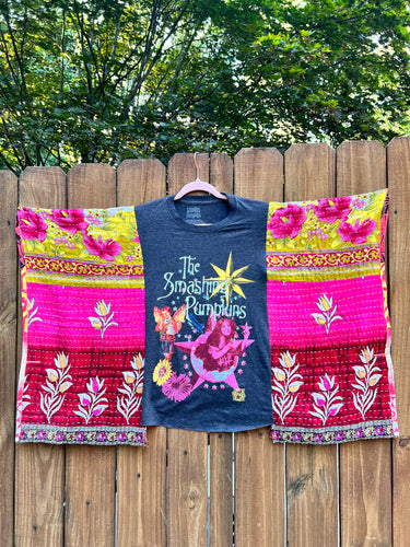 *remake* KANTHA TEE KAFTAN // open size handmade // SMASHING PUMPKINS Pink