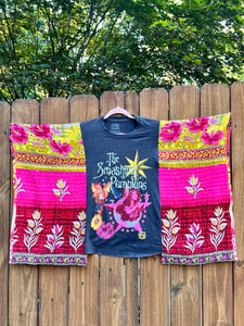 *remake* KANTHA TEE KAFTAN // open size handmade // SMASHING PUMPKINS Pink