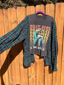FLANNEL TEE KAFTAN // open size handmade //BILLY JOEL