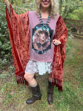 Burnt out velvet KIMONO TEE TUNIC // open size handmade // STEVIE RUST