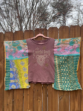 KANTHA TEE KAFTAN // open size handmade // Grateful Dead studs