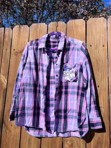 Mushroom / upcycled flannel  // medium handmade