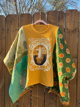 KANTHA TEE KAFTAN // open size handmade // YELLOWSTONE