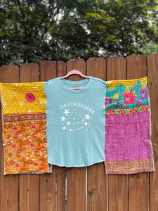 *remake* KANTHA TEE KAFTAN // open size handmade // DAYDREAMER Turquoise