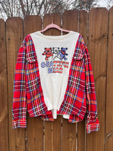 FLANNEL TEE GRAPHIC TOP // open size handmade // GRATEFUL DEAD American