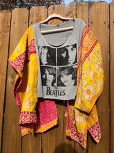 KANTHA TEE KAFTAN // open size handmade // The Beatles off the shoulder