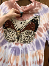 BUTTERFLY upcycled Sweatshirt // tie dye   // medium dress pockets