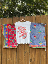 KANTHA TEE KAFTAN // open size handmade // ROLLING STONES white