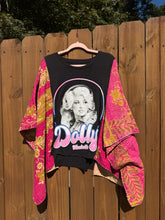 KANTHA TEE KAFTAN // open size handmade // Dolly Parton black