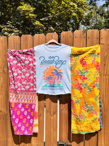 KANTHA TEE KAFTAN // open size handmade //BEACH BOYS extra long
