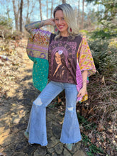 KANTHA TEE KAFTAN // open size handmade // ALANIS brown