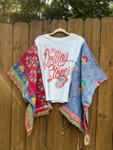 KANTHA TEE KAFTAN // open size handmade // ROLLING STONES white