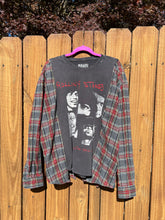FLANNEL TEE GRAPHIC TOP // open size handmade // ROLLING STONES Faces