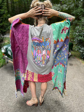*REMAKE* KANTHA TEE DRESS // open size handmade // THE DOORS mushroom