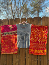 KANTHA TEE KAFTAN // open size handmade // CHICKENS