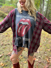 *remake* FLANNEL TEE KAFTAN // open size handmade //ROLLING STONES