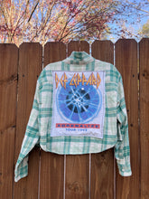 OOAK upcycled FLANNEL “Def Leppard” shirt // medium cropped