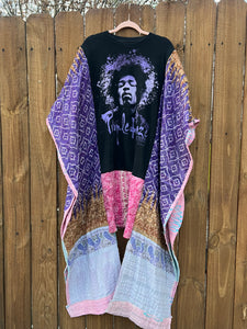 KANTHA WING UPCYCLED DRESS// open size handmade// Jimi Purple Haze