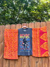 *remake* KANTHA TEE KAFTAN // open size handmade // AC/DC red orange
