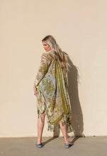 Moss goddess // burn out velvet kimono