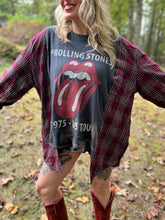 *remake* FLANNEL TEE KAFTAN // open size handmade //ROLLING STONES