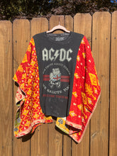 KANTHA TEE KAFTAN // open size handmade // AC/DC Rock