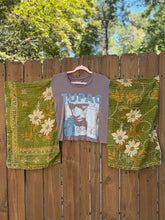 KANTHA TEE KAFTAN // open size handmade // TUPAC green