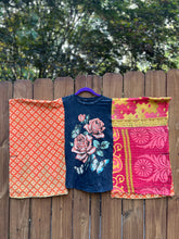KANTHA TEE KAFTAN // open size handmade // WILD ROSES