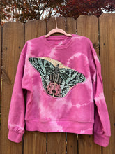 BUTTERFLY upcycled Sweatshirt // tie dye one   // small Fuchsia