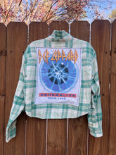 OOAK upcycled FLANNEL “Def Leppard” shirt // medium cropped