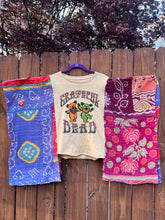 KANTHA TEE KAFTAN // open size handmade // GRATEFUL DEAD yellow