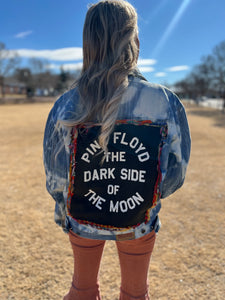 UPCYCLED JACKET  // Xl handmade // bleach dye Pink Floyd