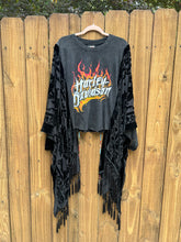 HARLEY // Burnt out velvet Tassels KIMONO TEE TUNIC // open size handmade