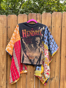 KANTHA TEE KAFTAN // open size handmade // JIMI HENDRIX