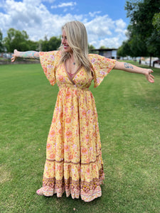 MARIGOLD flutter sleeve // maxi dress