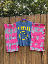 KANTHA TEE KAFTAN // open size handmade // NIRVANA Blue