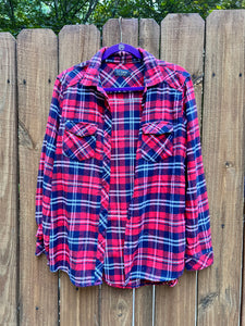OOAK Large VW DOGS upcycled FLANNEL shirt