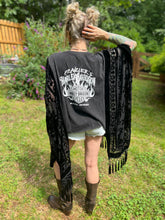 HARLEY // Burnt out velvet Tassels KIMONO TEE TUNIC // open size handmade