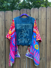 KANTHA TEE KAFTAN // open size handmade // LED ZEP grey