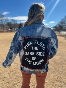 UPCYCLED JACKET  // Xl handmade // bleach dye Pink Floyd