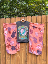KIMONO TEE KAFTAN // open size handmade // GRATEFUL DEAD Pink
