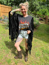 HARLEY // Burnt out velvet Tassels KIMONO TEE TUNIC // open size handmade
