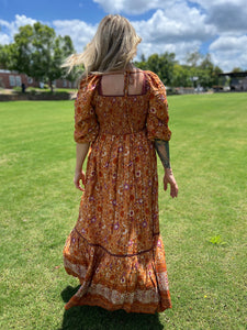 PUMPKIN SPICE 3/4 sleeve // maxi dress