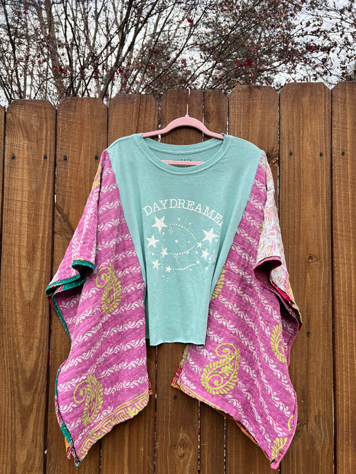 KANTHA TEE KAFTAN // open size handmade // DAYDREAMER