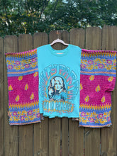 KANTHA TEE KAFTAN // open size handmade // Dolly turquoise